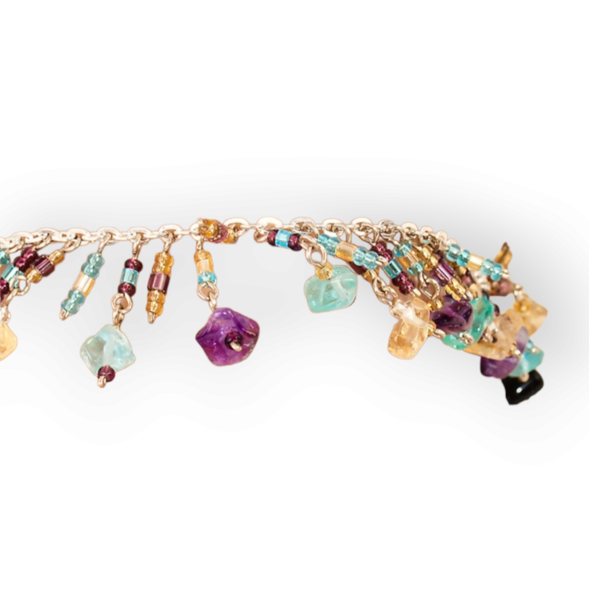 Mini Stone Beaded Fringe Chain Anklet
Amethyst