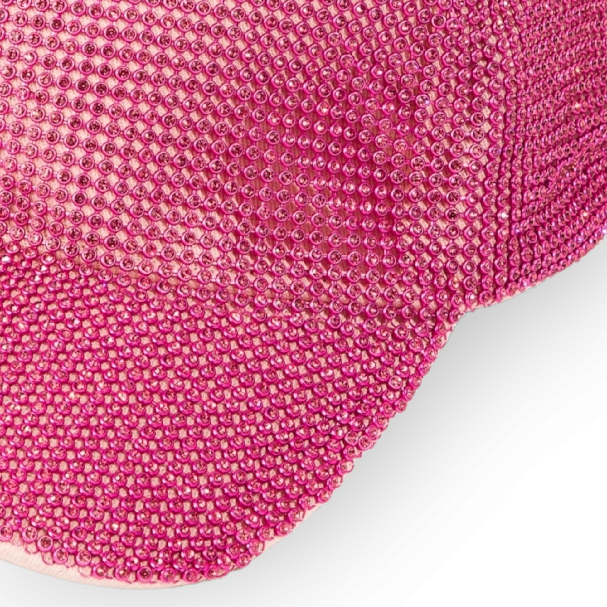 Rhinestone Studded Cap mesh pink close front
