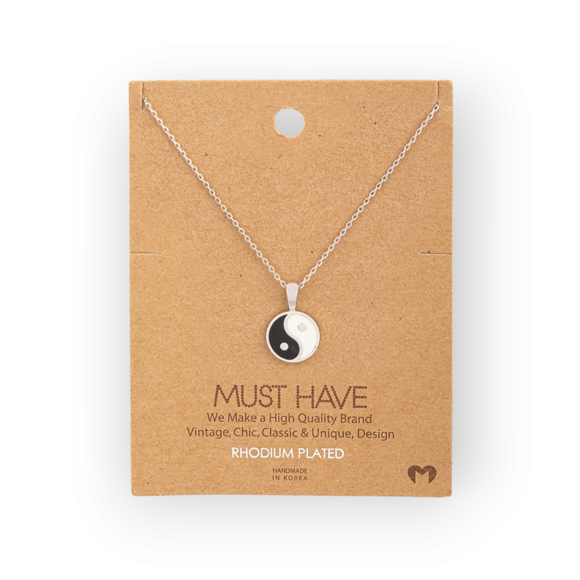 Yin Yang Mini Circle Pendant Necklace
Silver