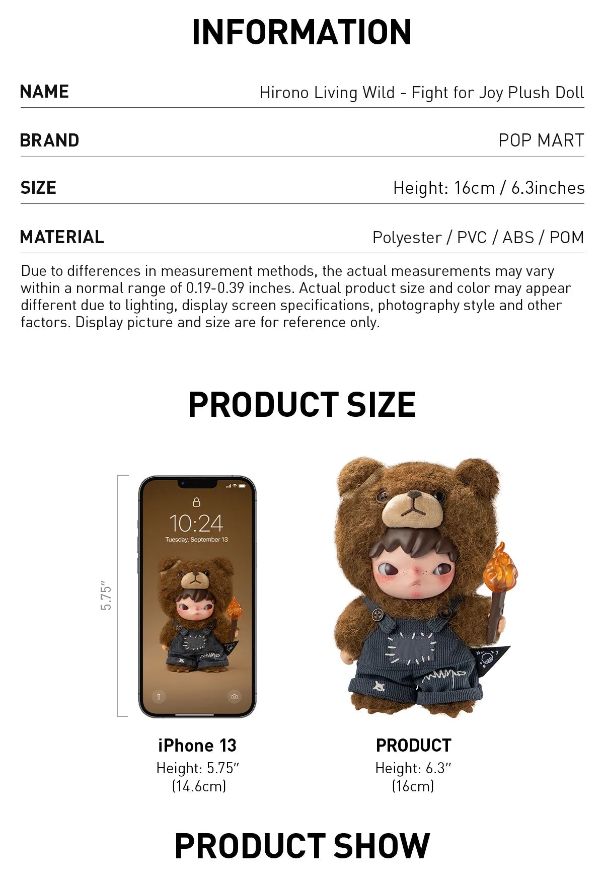 Hirono Living Wild - Fight for Joy Plush Doll (NEW)