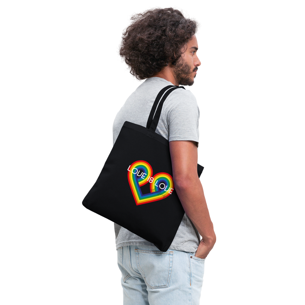 "Love is Love" Eco-Friendly Cotton Tote - black