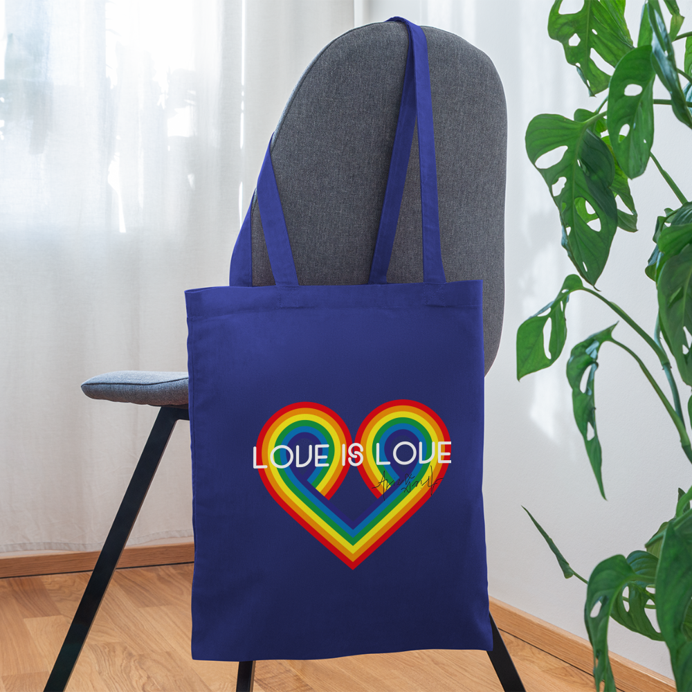 "Love is Love" Eco-Friendly Cotton Tote - royal blue