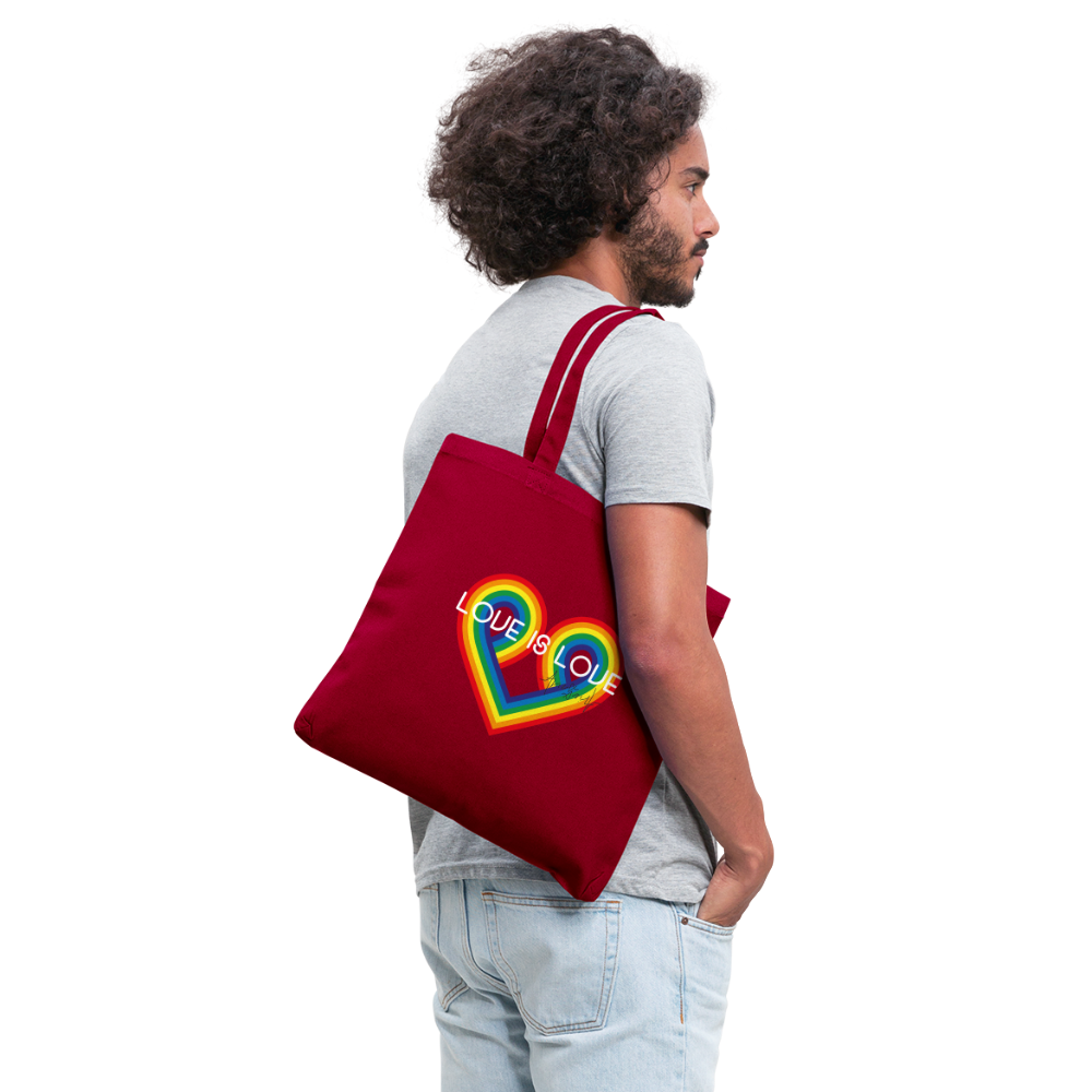 "Love is Love" Eco-Friendly Cotton Tote - red