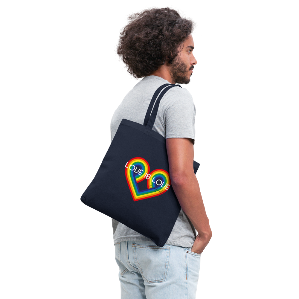 "Love is Love" Eco-Friendly Cotton Tote - navy