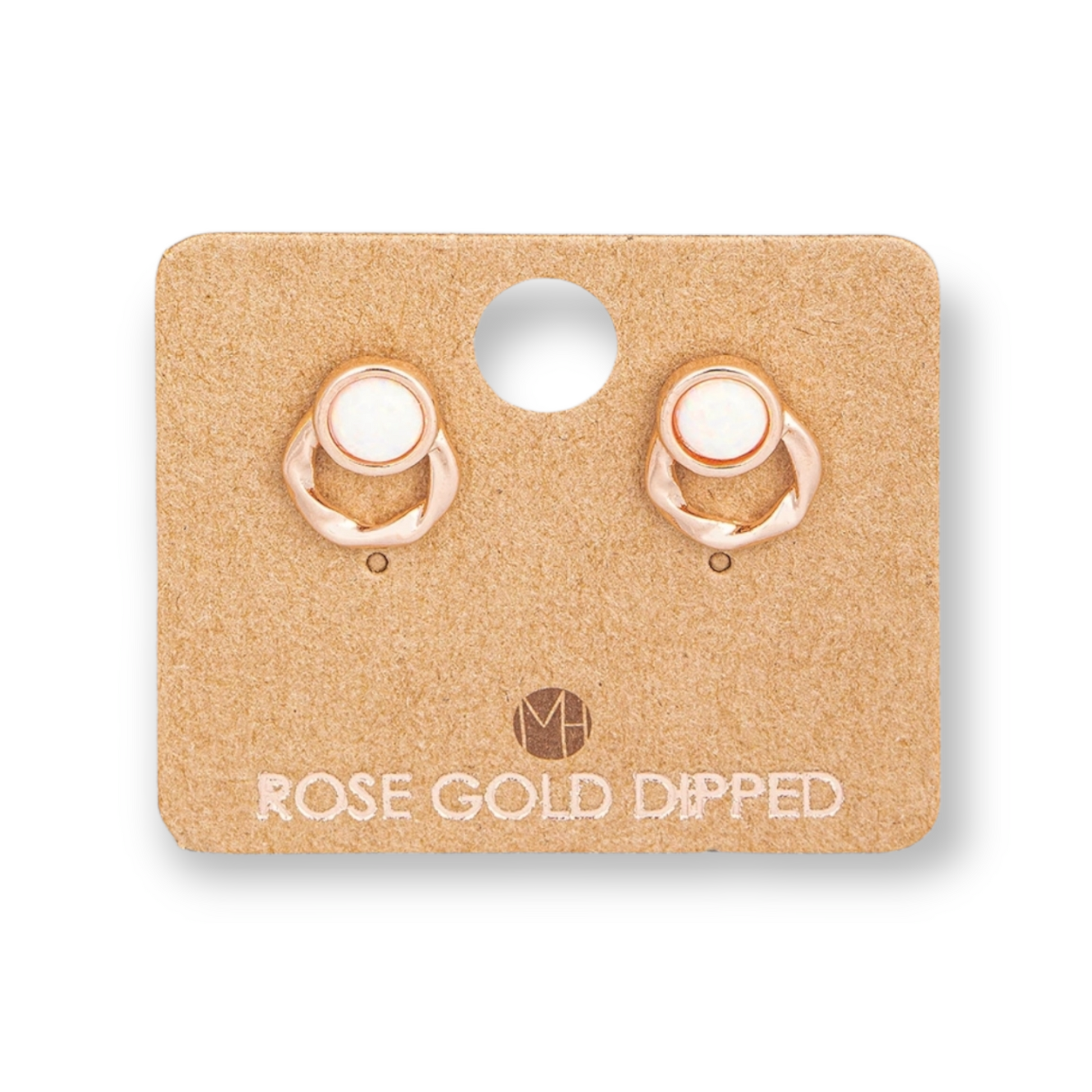 Mini Circle Opal Stud Post Earrings