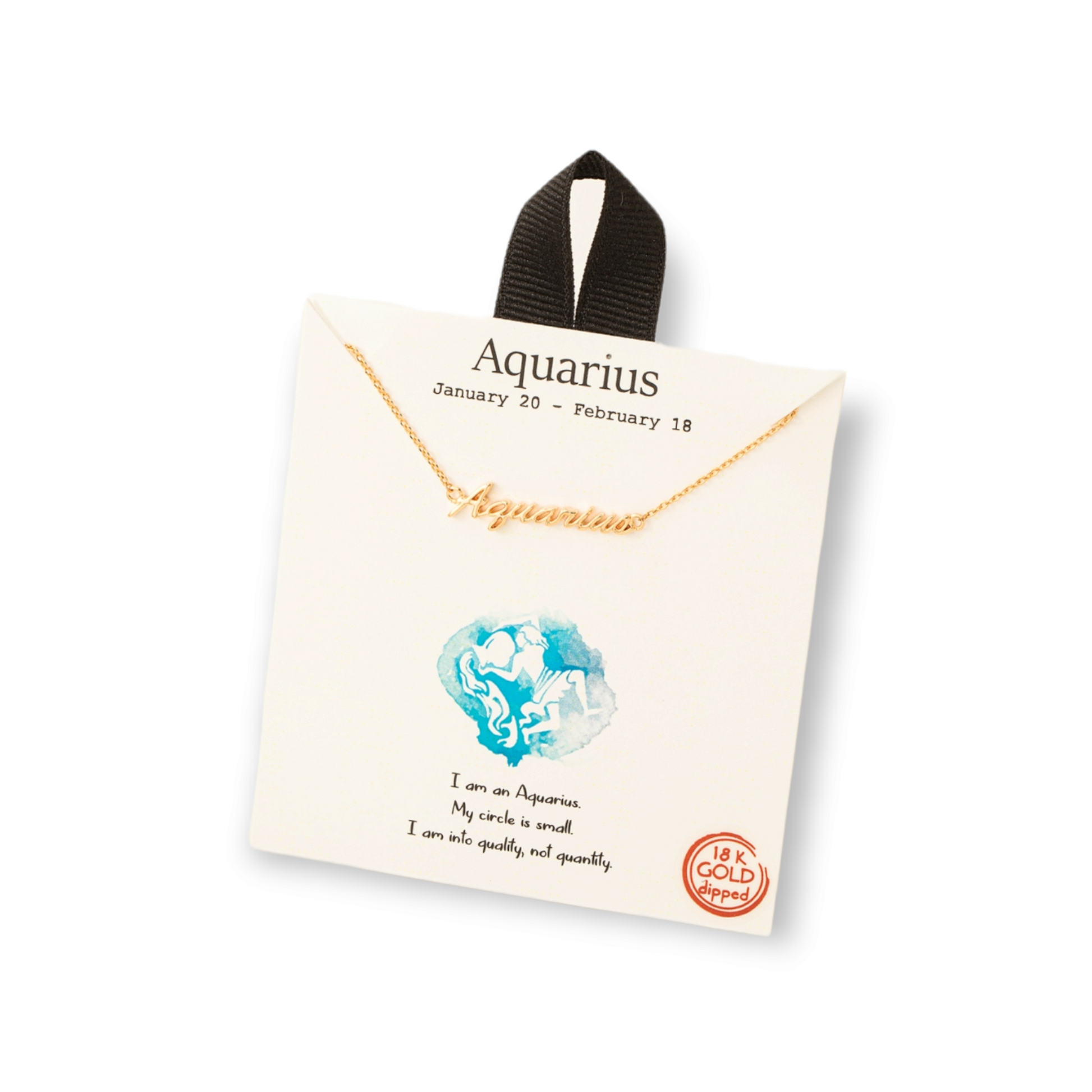 Handwritten Zodiac Constellation Necklace aquarius