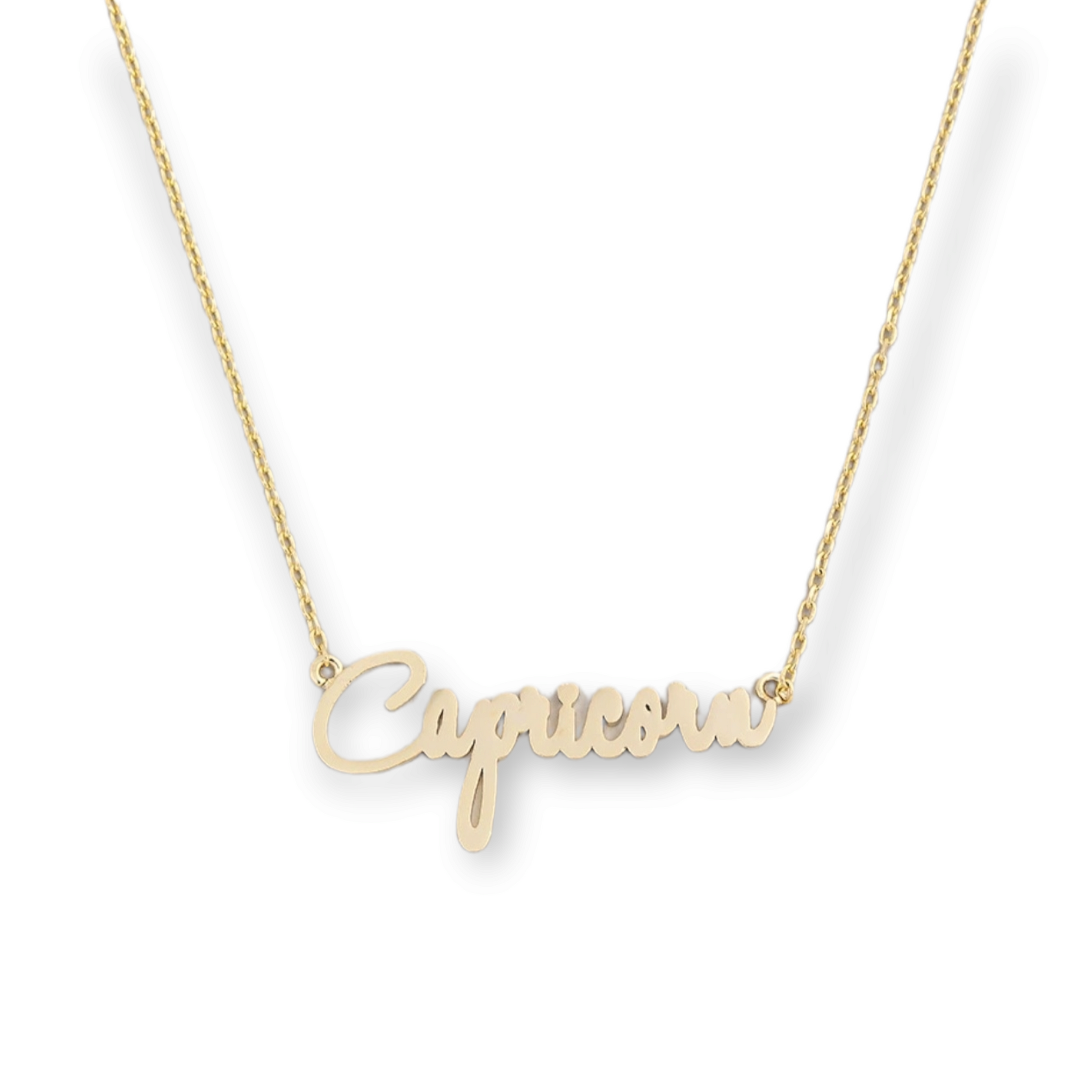 Handwritten Script Gemini Zodiac Necklace capricorn