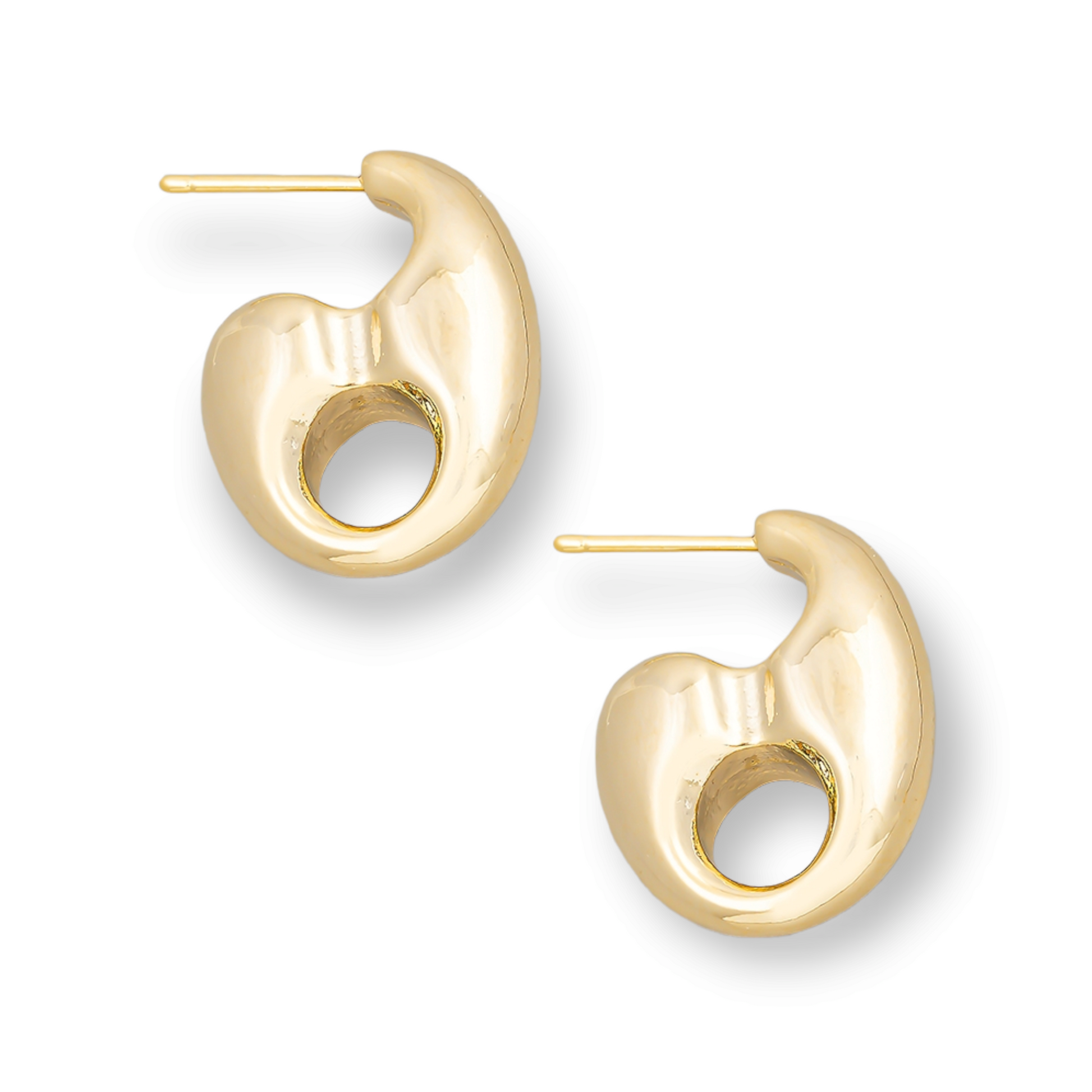 Gold color Mini Mariner Chain Post Earrings