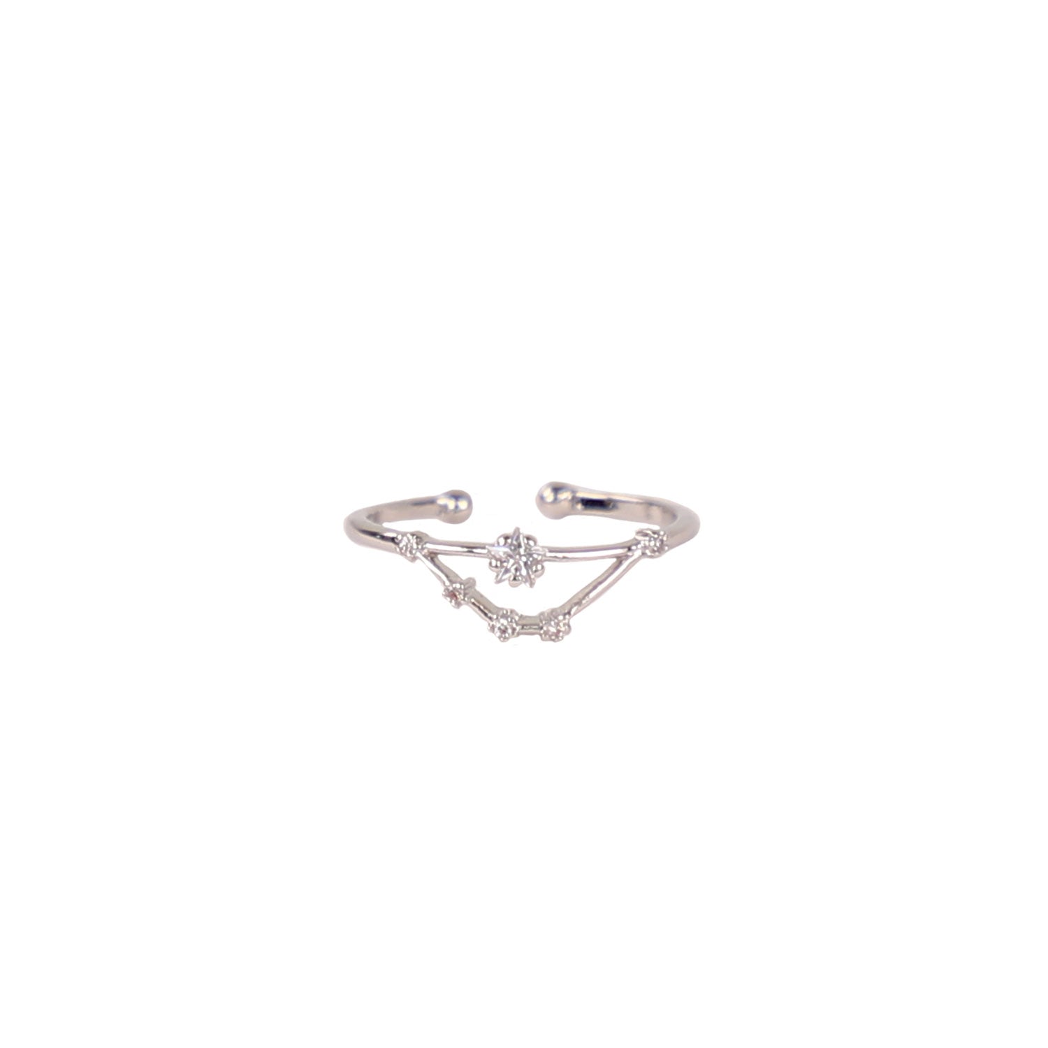 Zodiac Star Constellation Adjustable Ring capricorn silver