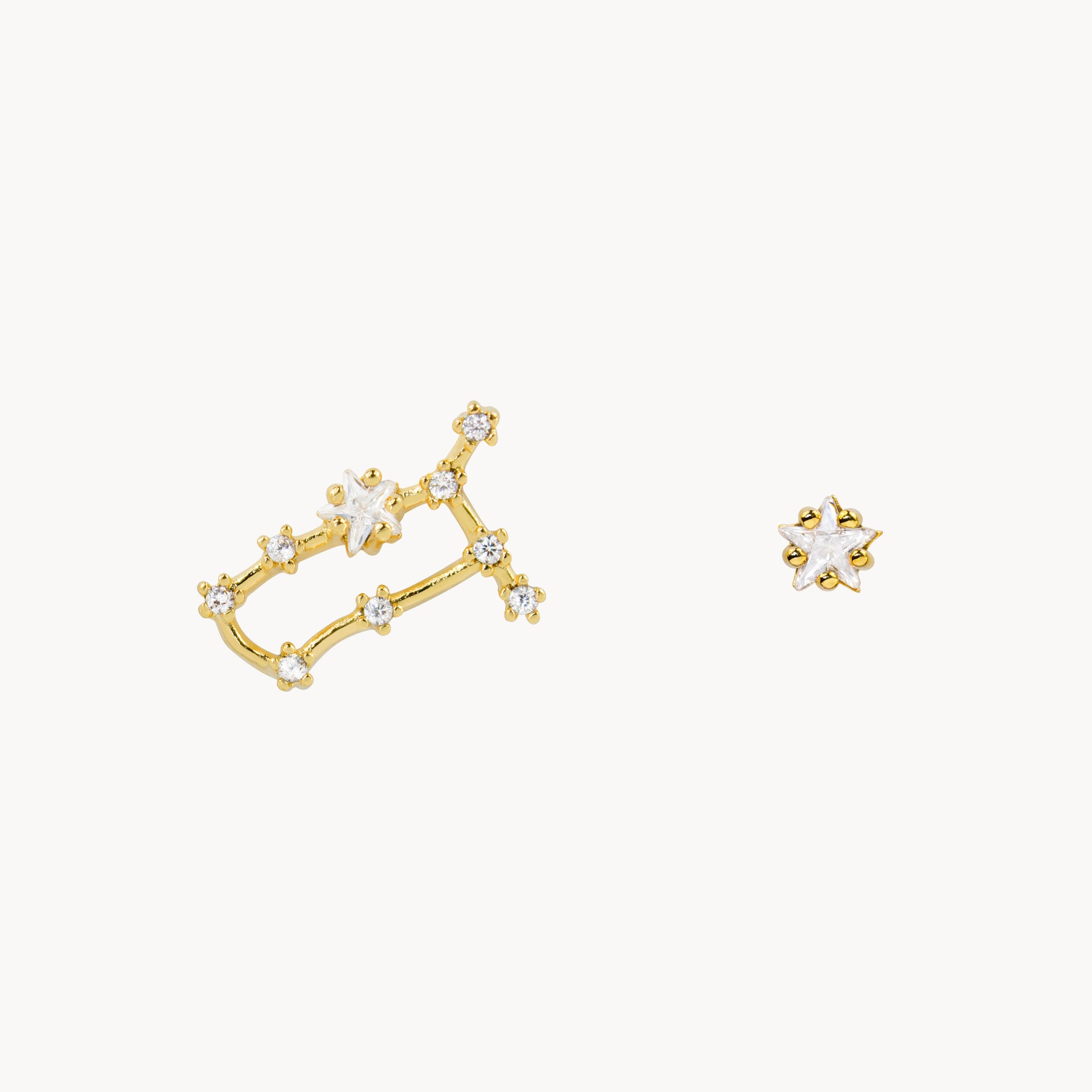 Zodiac Star Constellation Earring gemini gold