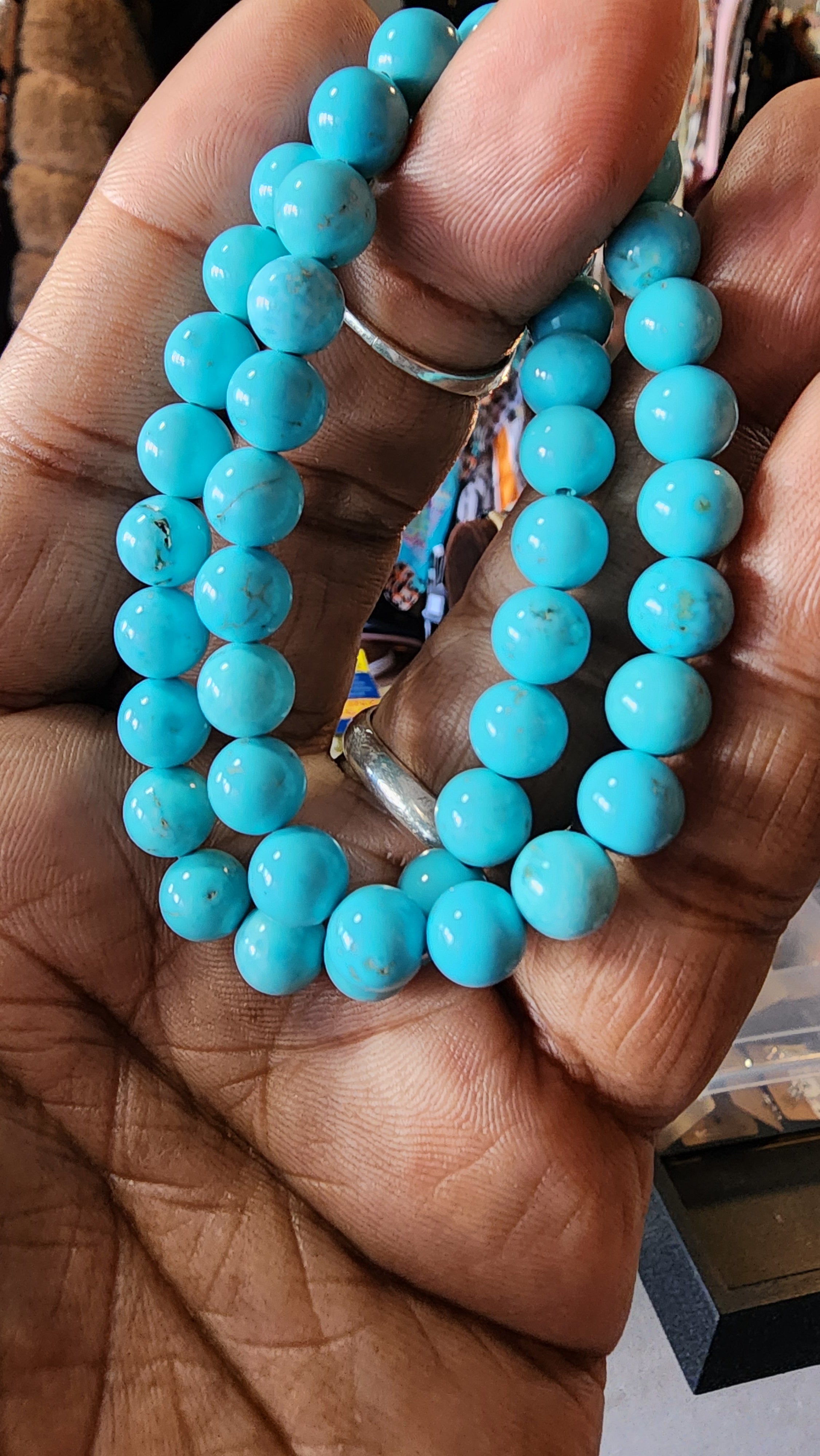 Turquoise (Genuine) 8mm Stretch Bead Bracelet