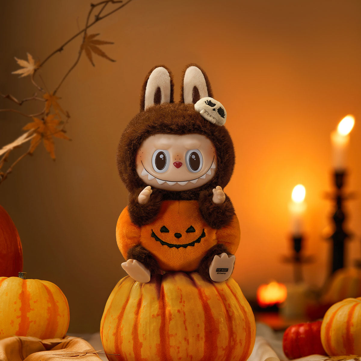 Happy Halloween Party Labubu-Sitting Pumpkin Vinyl Plush Pendant
