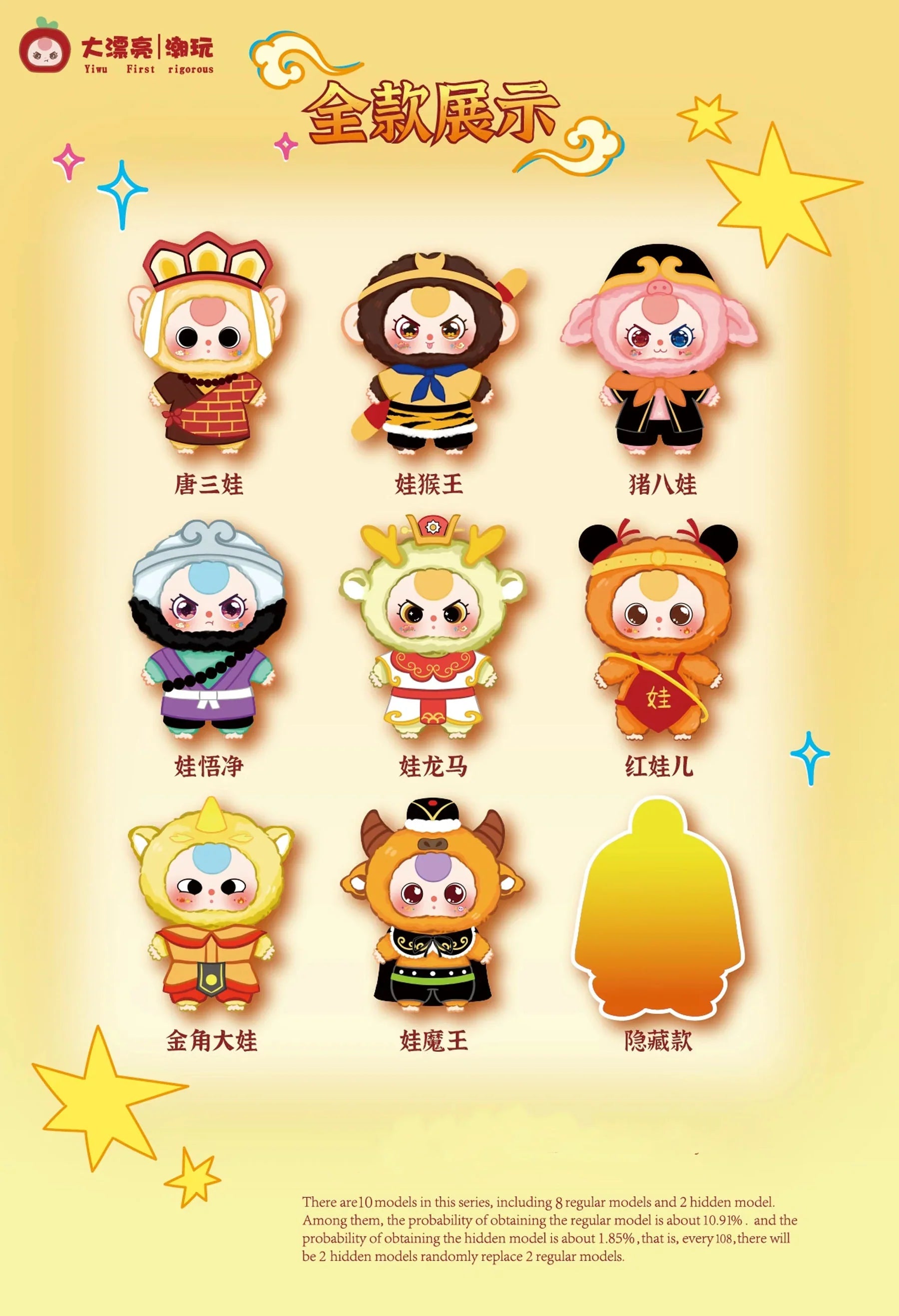 Baby Three Havoc In Heaven Plush Series Blind Box (1 Blind Box)