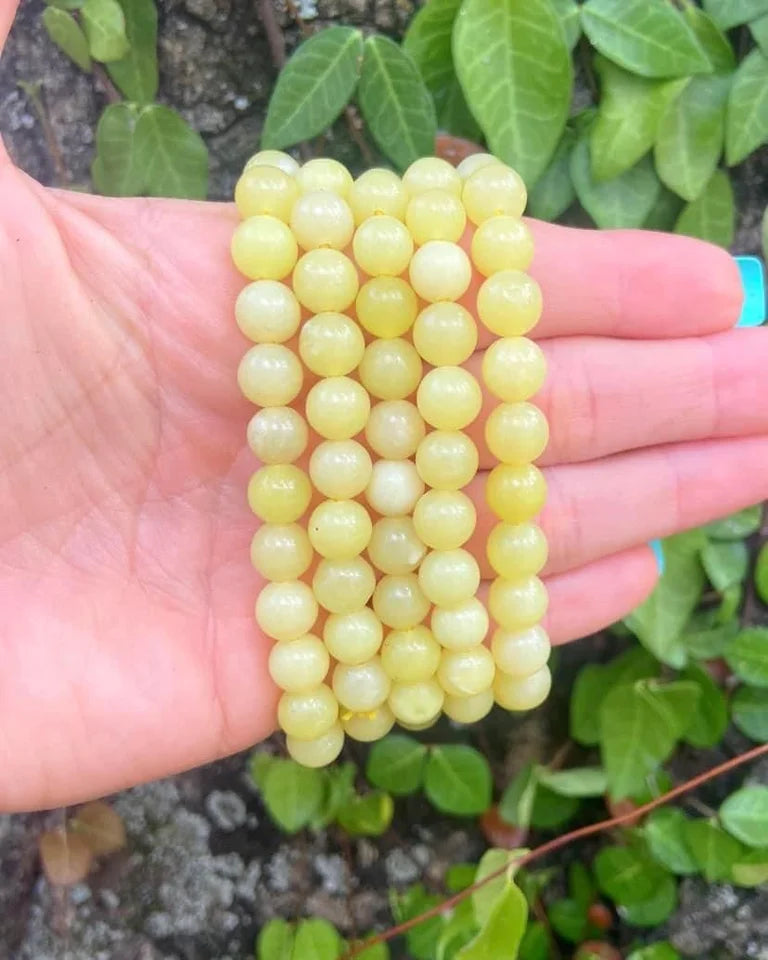 Natural Lemon Jade 6mm Stretch Bead Bracelet