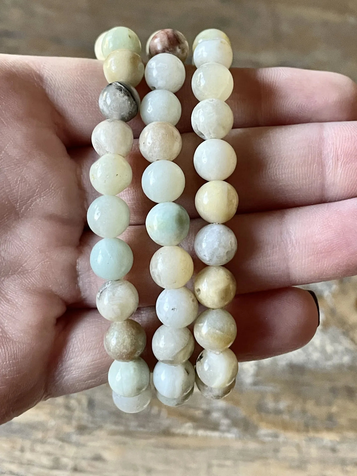 Amazonite Moon 8mm Bead Bracelet