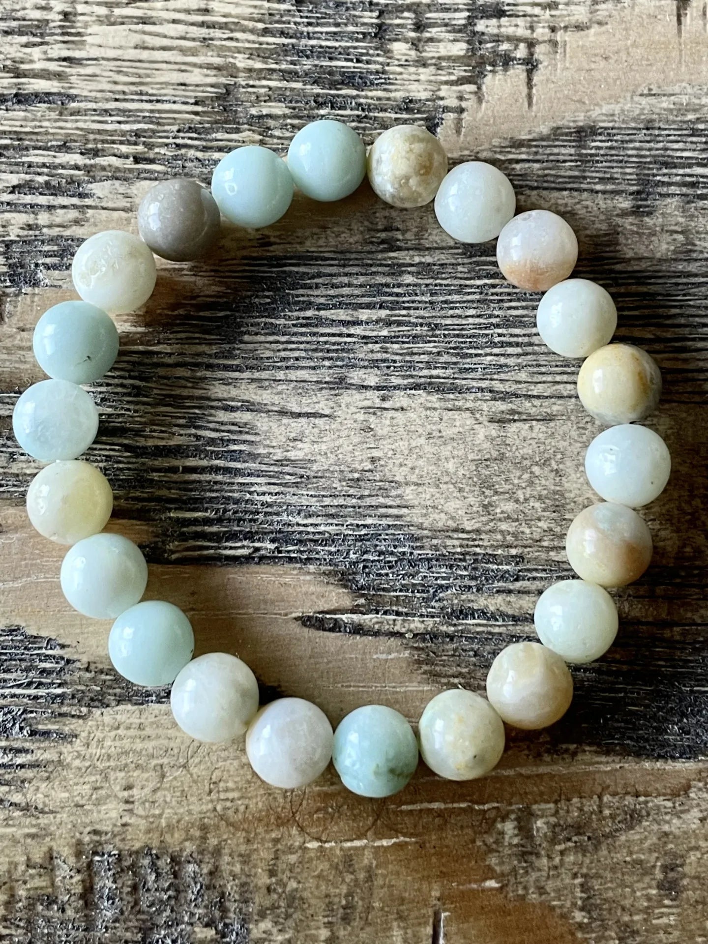 Amazonite Moon 8mm Bead Bracelet