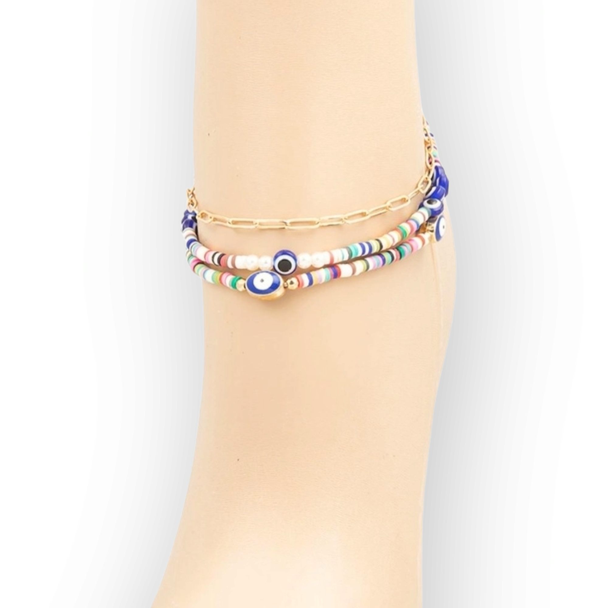Assorted Bead Chain Layered Anklet