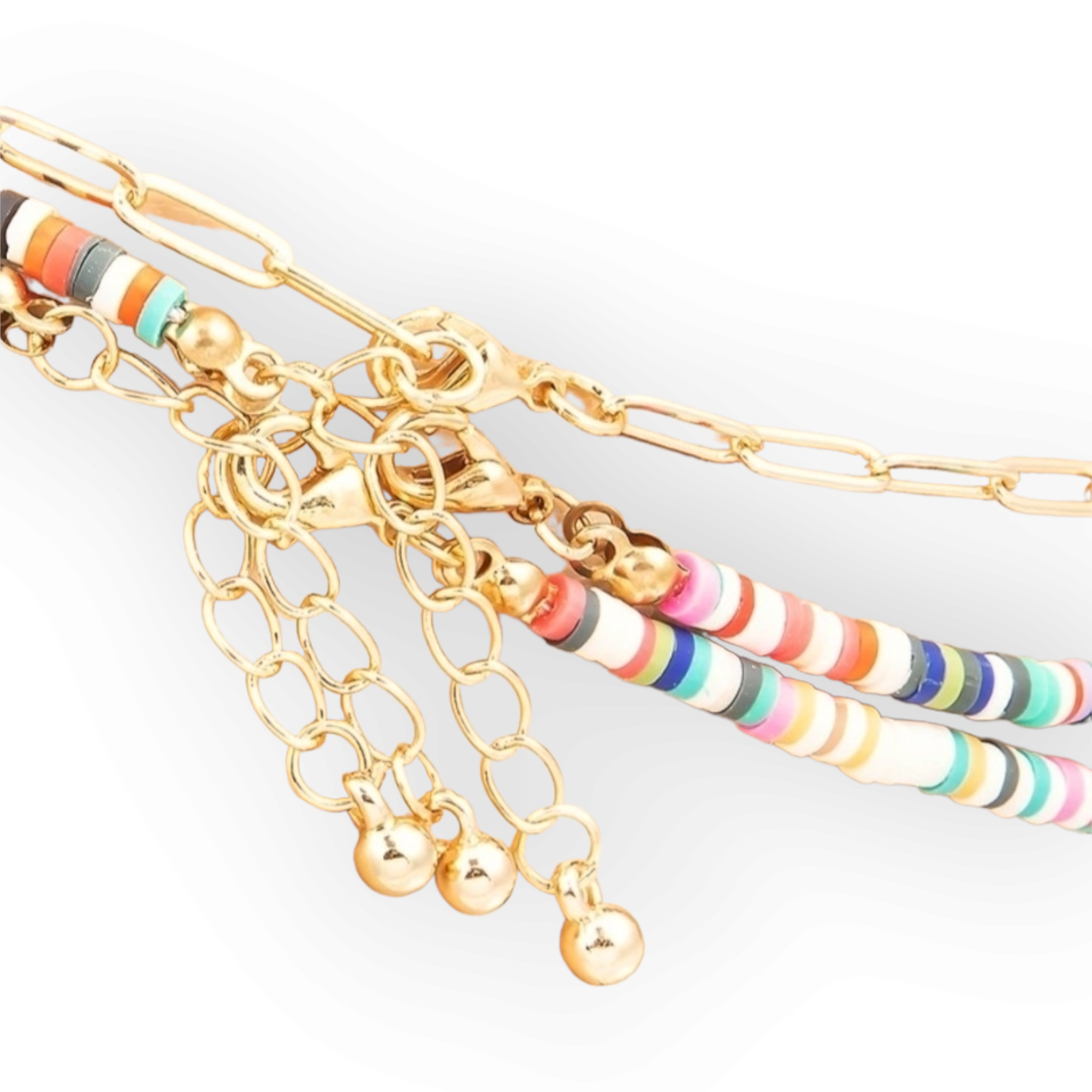 Assorted Bead Chain Layered Anklet