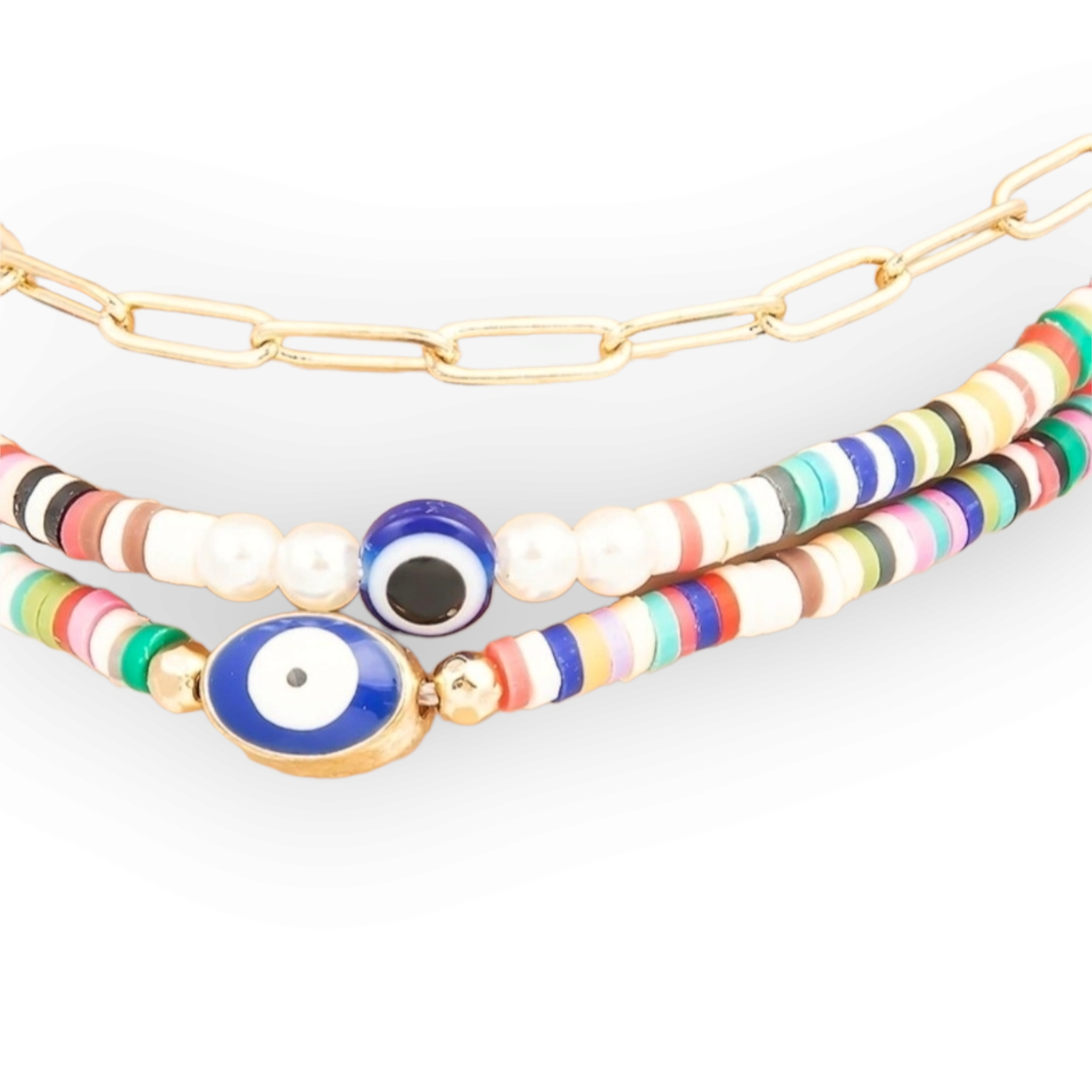 Assorted Bead Chain Layered Anklet