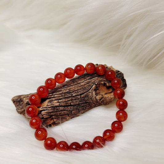 Carnelian 8mm Bead Stretch Bracelet