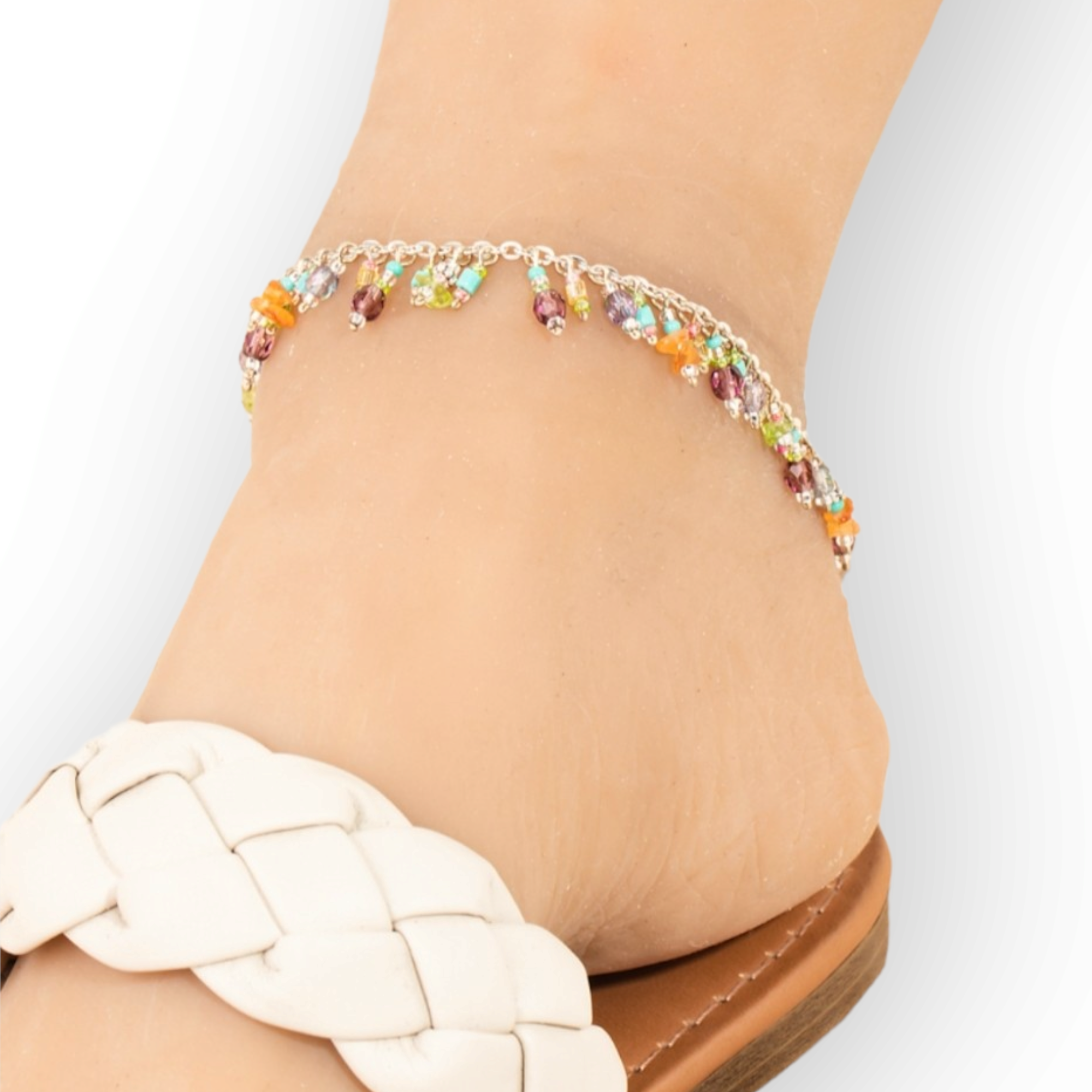 Mini Stone Beaded Fringe Chain Anklet

With citrine