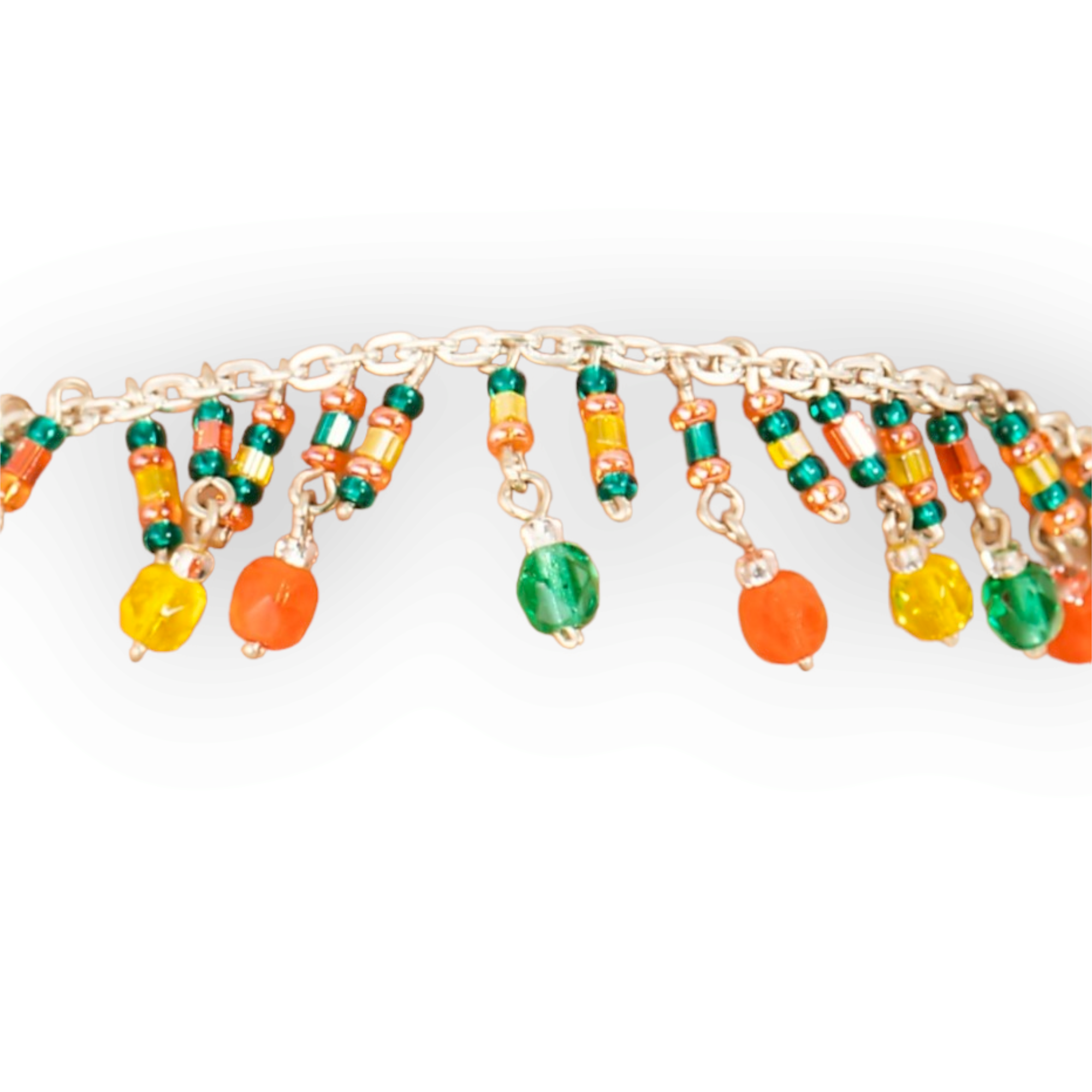 Mini Stone Beaded Fringe Chain Anklet

Clear multi color