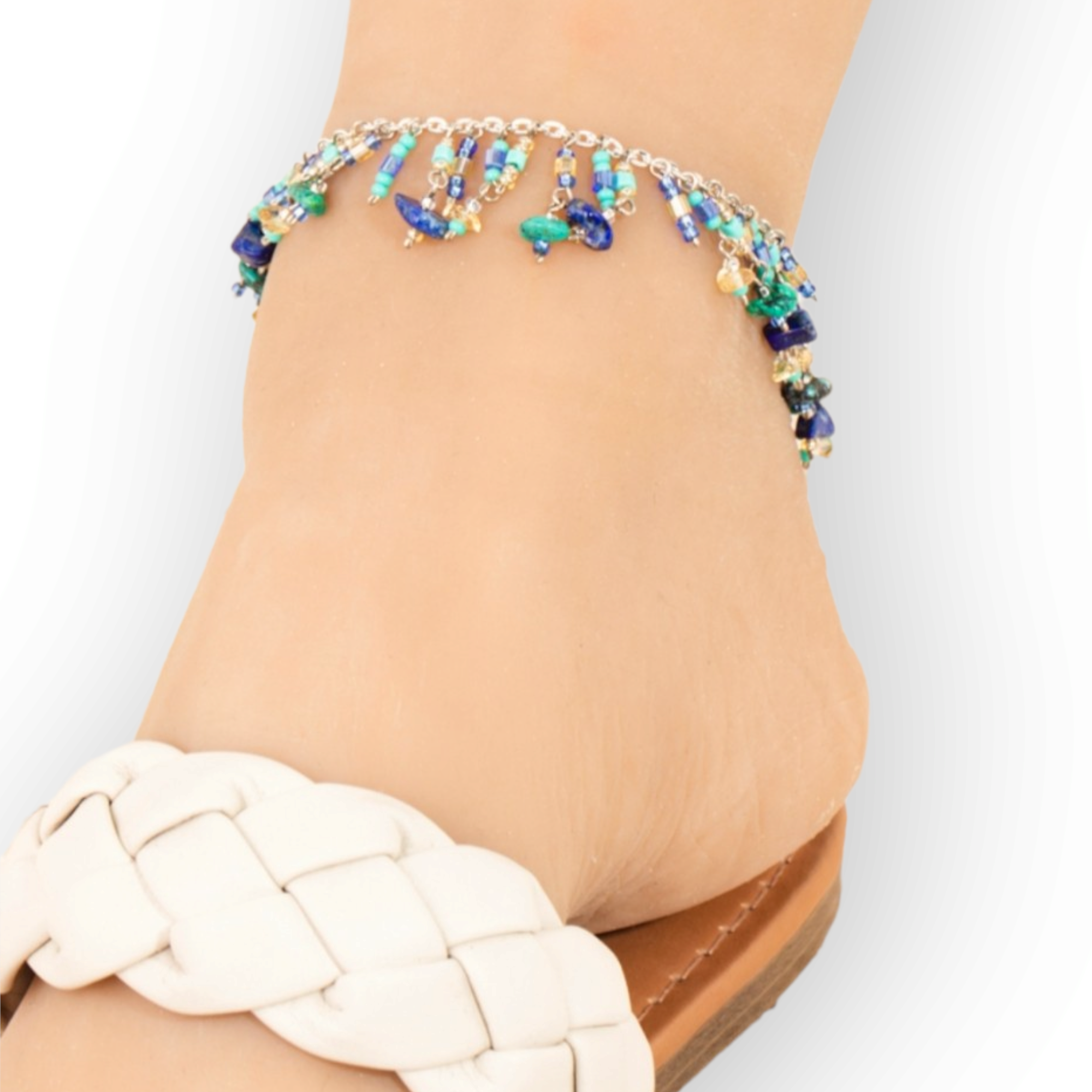 Mini Stone Beaded Fringe Chain Anklet

Lapis