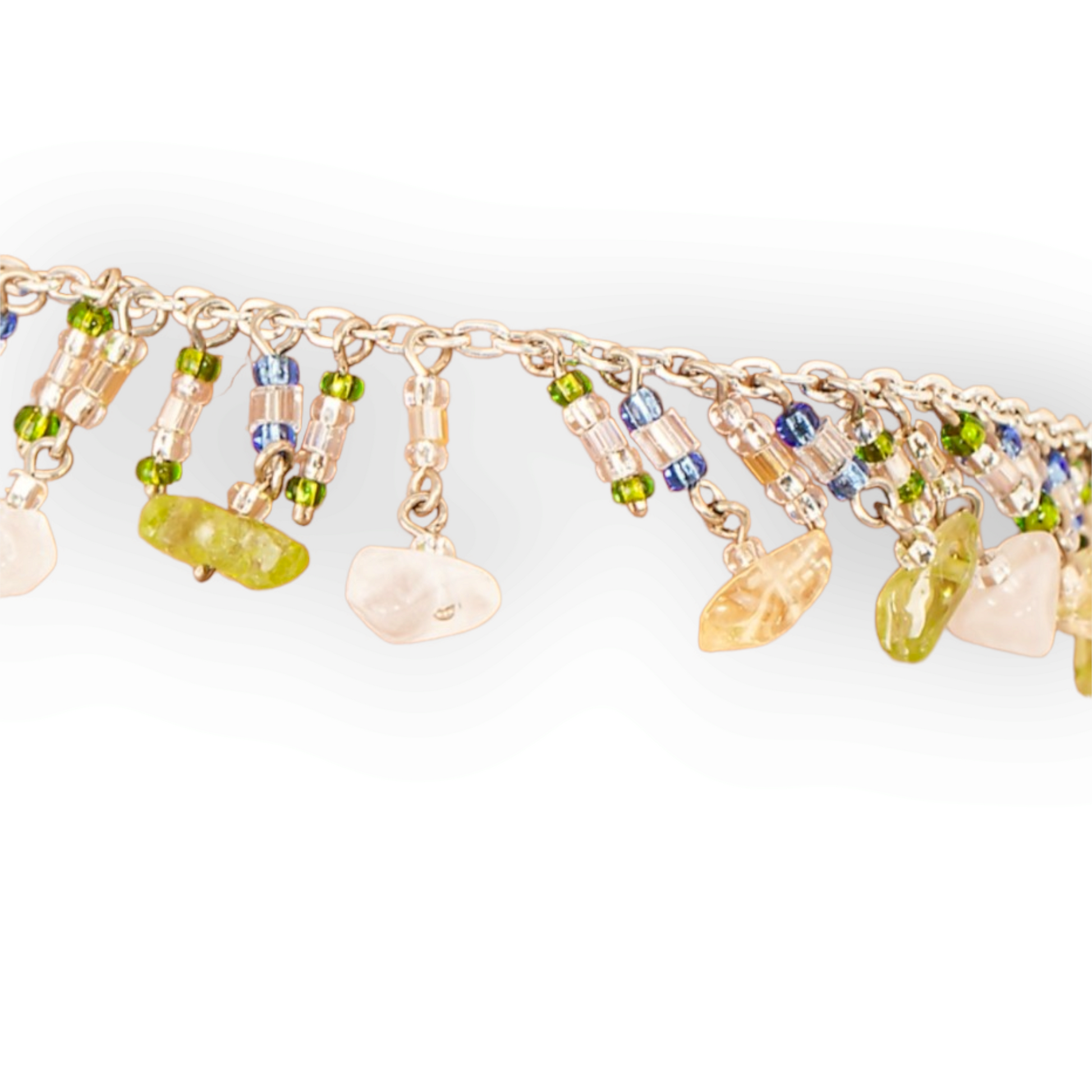 Mini Stone Beaded Fringe Chain Anklet

Peridot