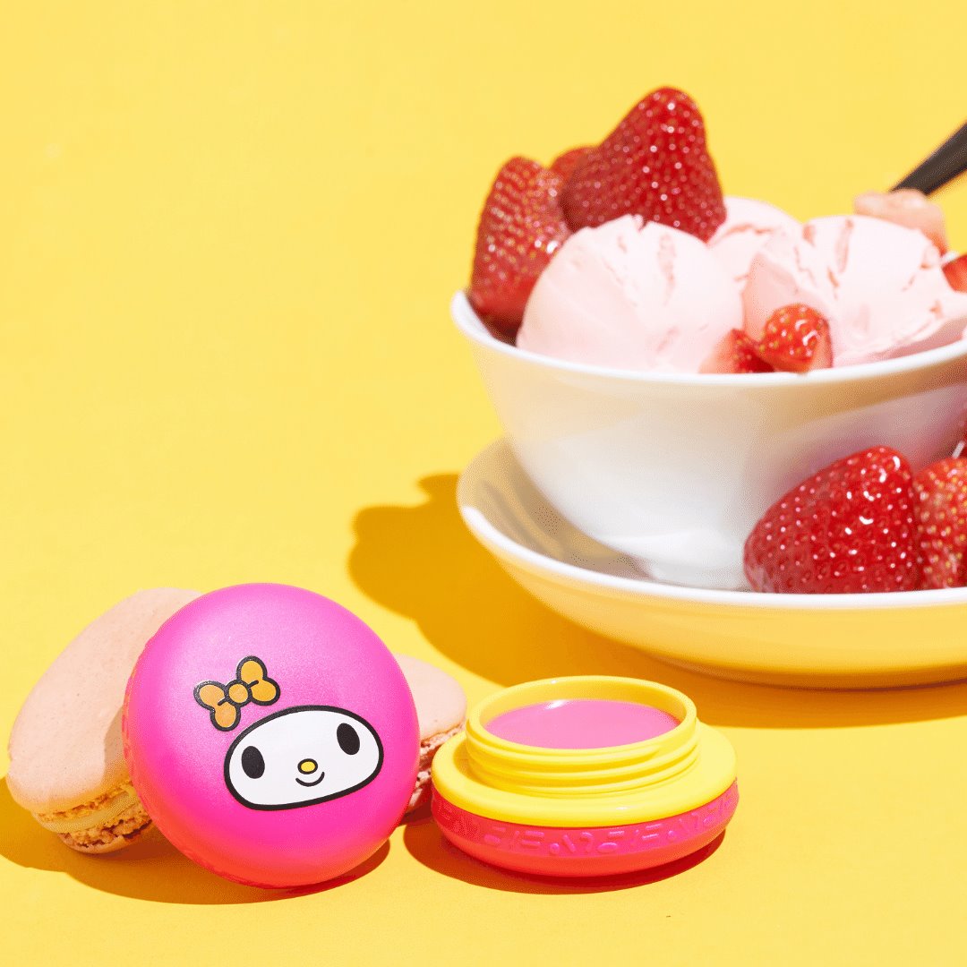 The Crème Shop x Sanrio My Melody Macaron Lip Balm - Strawberry Ice Cream