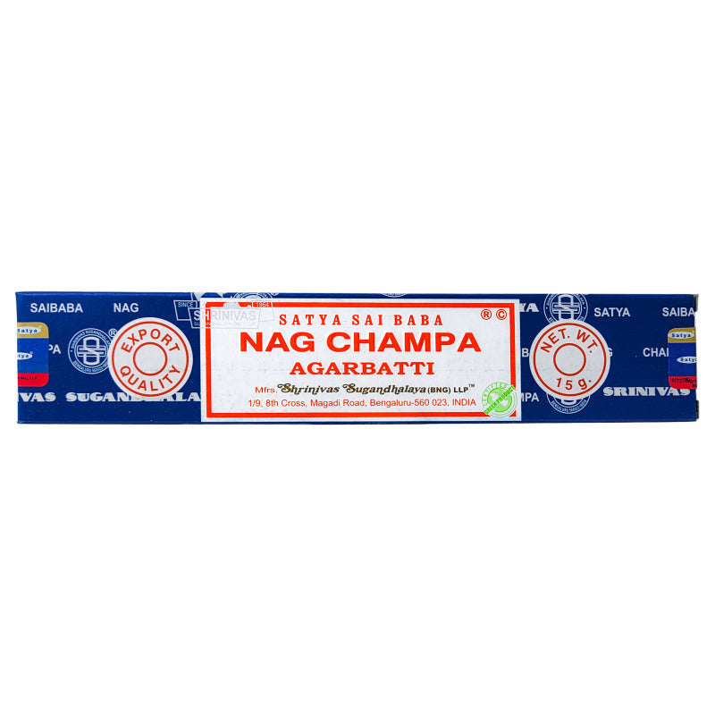 Nag Champa (Blue Box) Incense Sticks by Satya BNG, 15g Packs