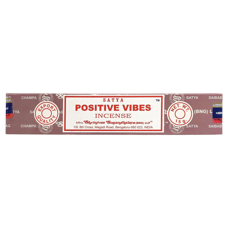 Positive Vibes Scent Incense Sticks by Satya BNG, 15g Packs
