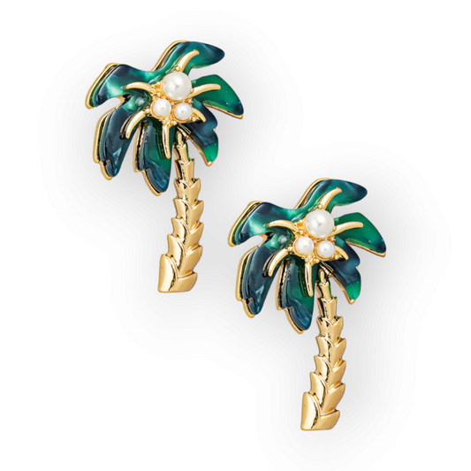 Palm Tree Drop Earrings