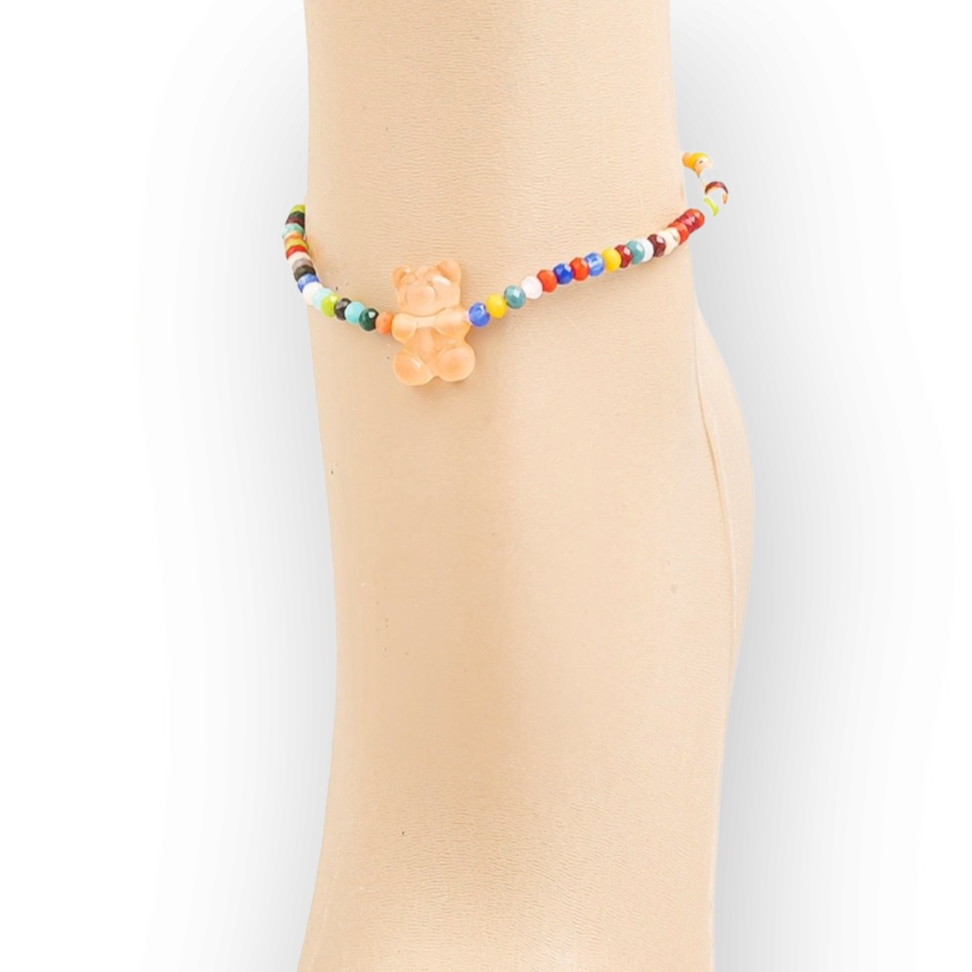 Beaded Gummy Bear Anklet  Multi color