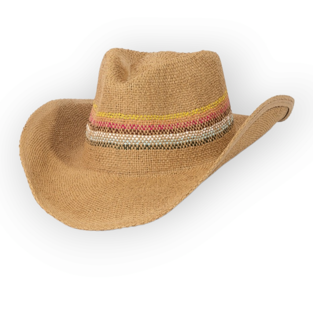 Stripe Knit Pattern Straw Cowboy Hat

Tan