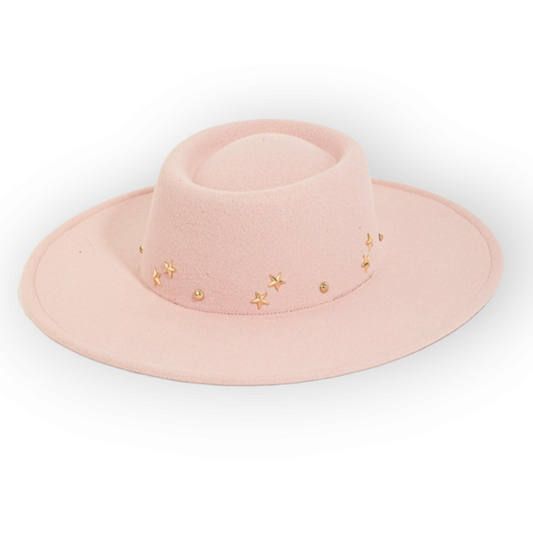 Star Studded Fedora Hat pink