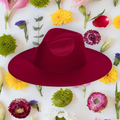 Solid Color Flat Brim Fedora Fashion Hat