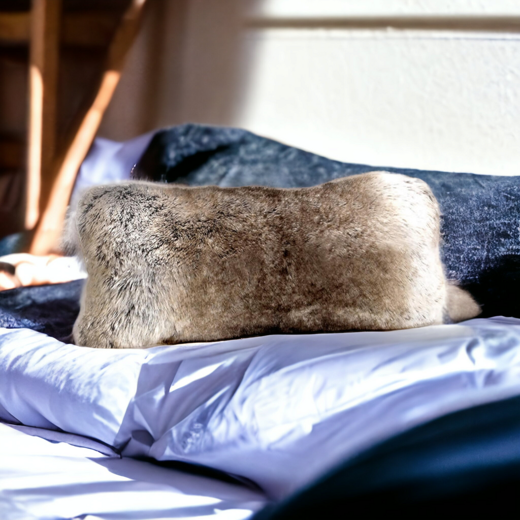 Signature Series Grey Rabbit Faux Fur Pillows (Backorder)