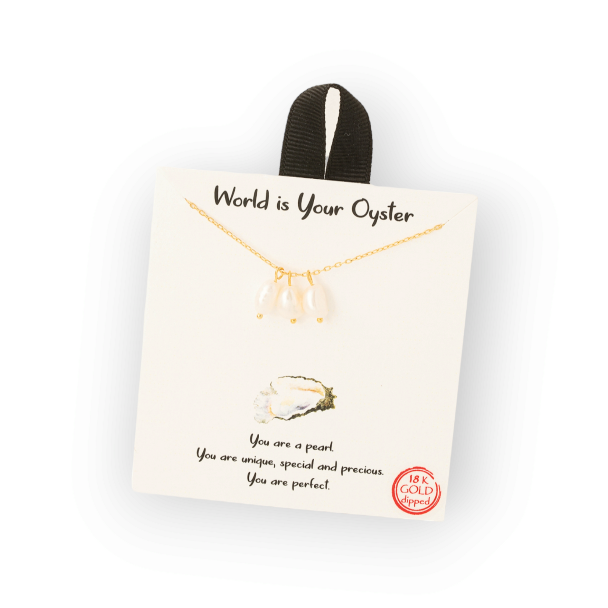 Dainty Chain Three Pearl Pendant Necklace
