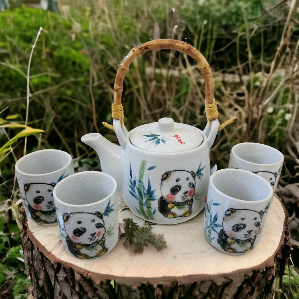 Shy Panda Tea Set