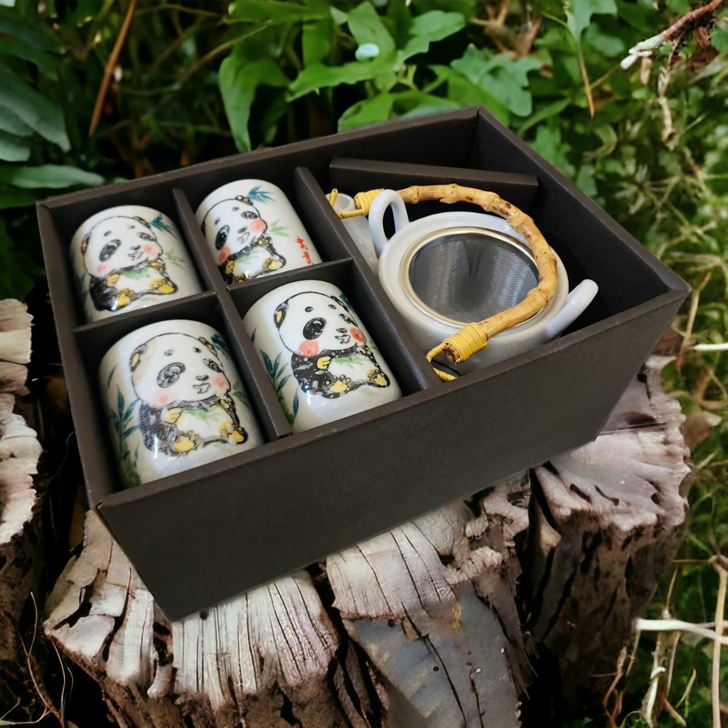 Shy Panda Tea Set