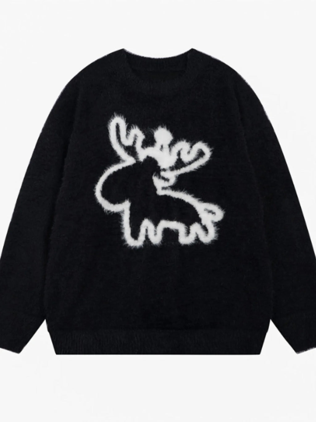 Reindeer sweater moose Christmas holiday black