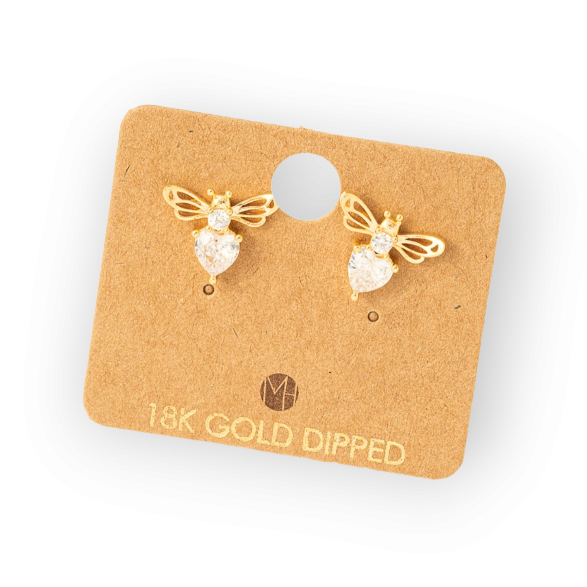 Rhinestone Bee Stud Earrings