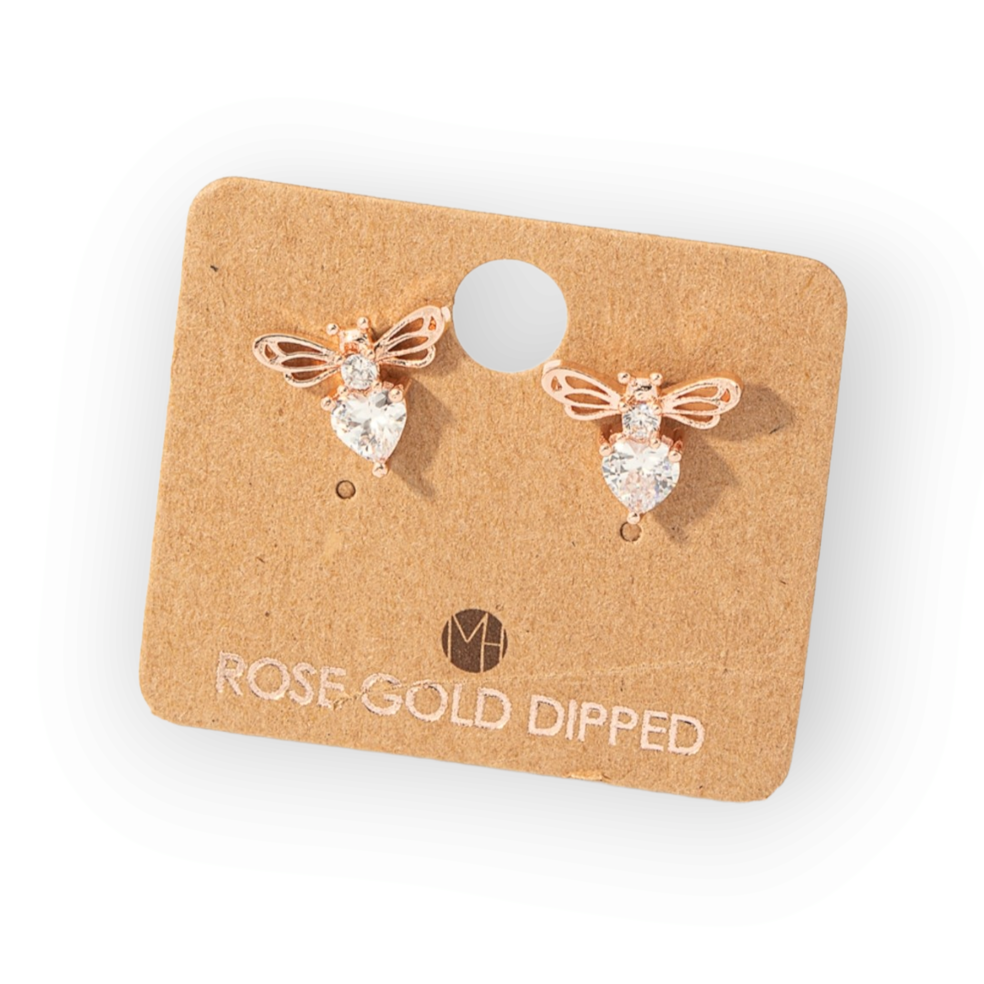 Rhinestone Bee Stud Earrings