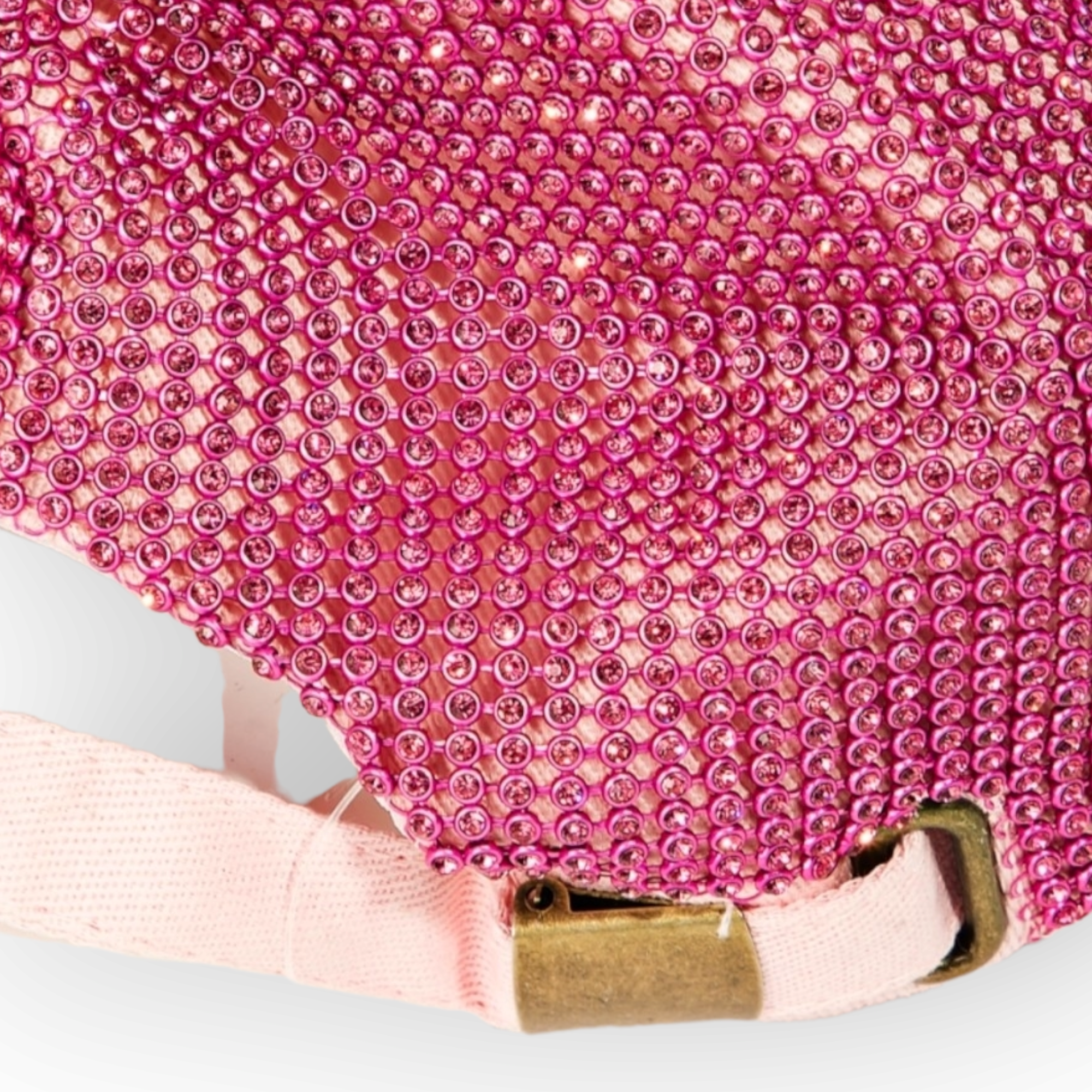 Rhinestone Studded Cap mesh pink close back