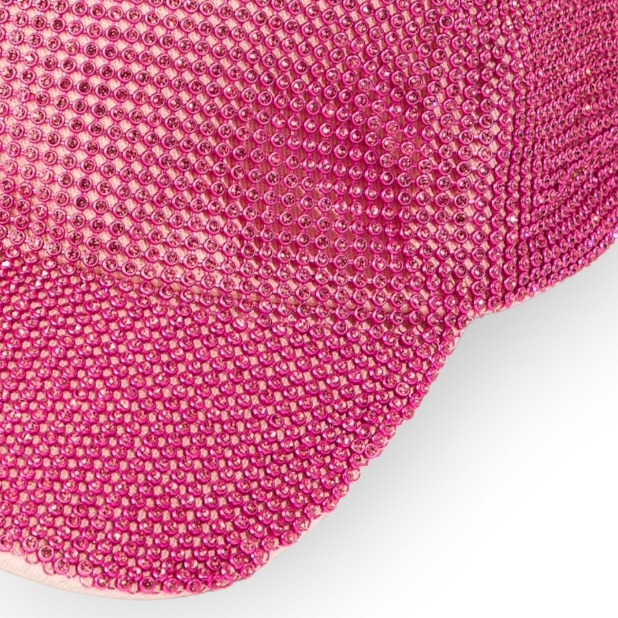 Rhinestone Studded Cap mesh pink close front