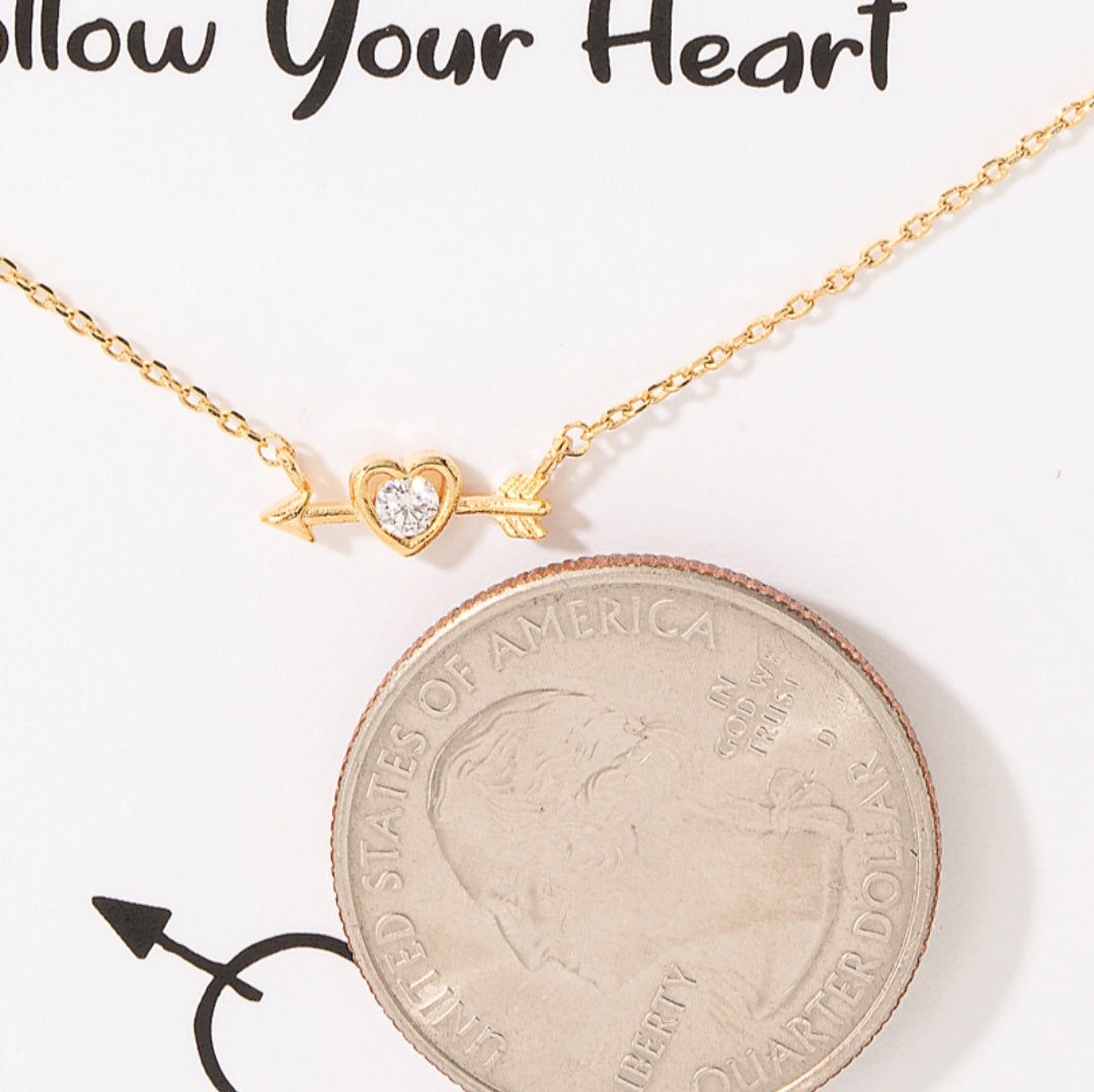 Arrow Heart Charm Necklace