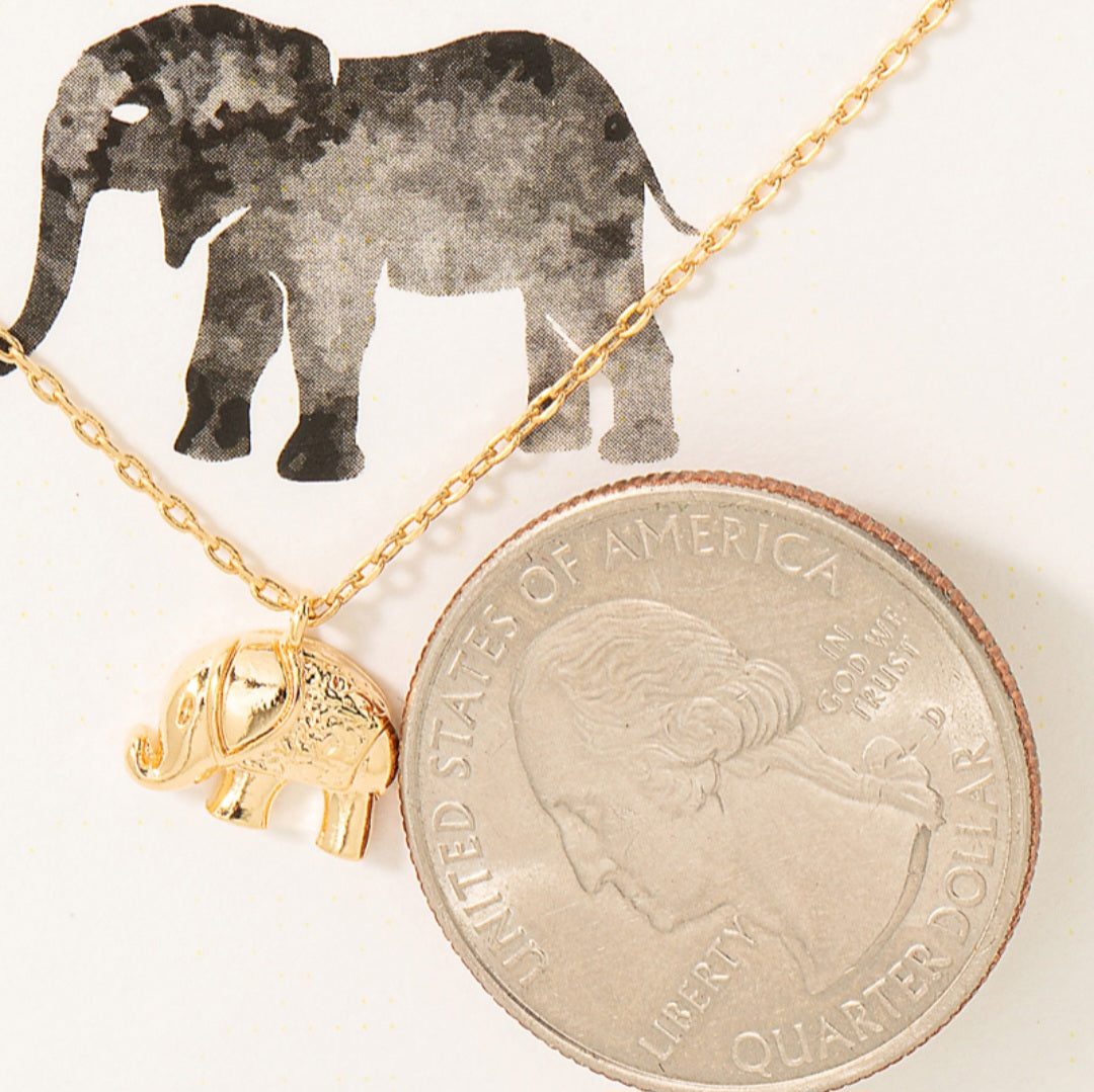 Happy-Go-Lucky Elephant Pendant Necklace