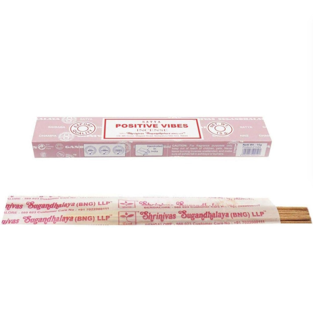 Positive Vibes Scent Incense Sticks by Satya BNG, 15g Packs