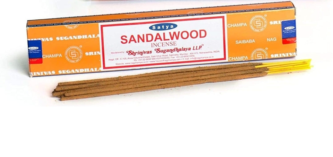 Sandalwood Incense Sticks by Satya BNG, 15g Packs