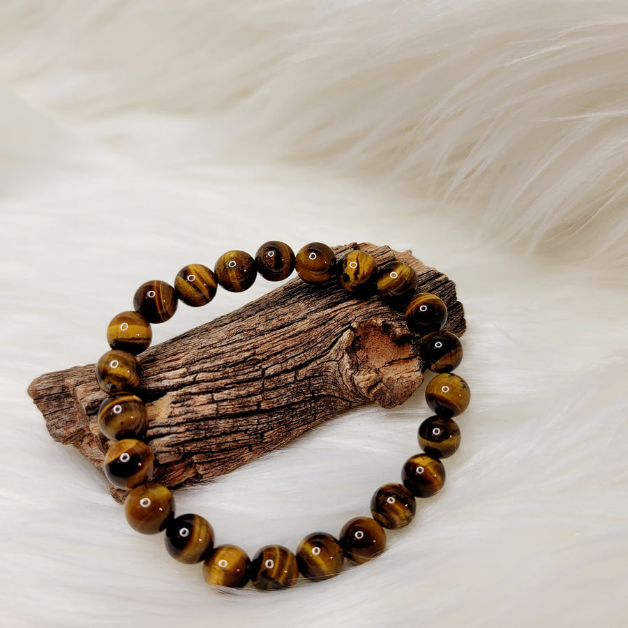 Tiger's Eye (Gold) 8mm Bead Bracelet